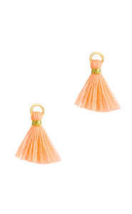 Mini Quaste Ibiza Style 1cm Gold-neon peach